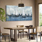 Sea Sailboat Abstract Ocean Nautical White Seascape Wall Art canvas office home room framed 120x60cm