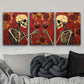 3pcs Skeletons Clinking Wine Glasses Metal Print Ready to Hang Art