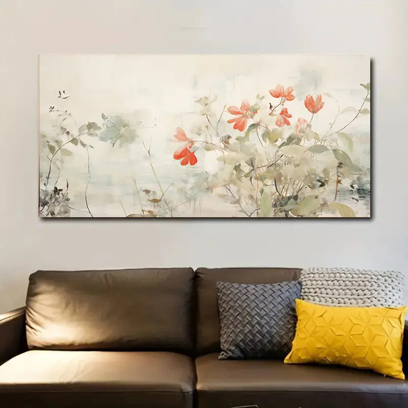 Modern Retro Soft Tone Flower Wall Art wall canvas office home room framed 120x60cm