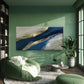 Abstract Blue & Golden Wall Art Canvas Office Home Room Framed 120x60cm