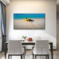 Inflatable Boat on Shoreline Wall Art Canvas Office Home Room Framed 120x60cm
