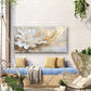Elegant White Flower Wall Art Canvas Office Home Room Framed 120x60cm