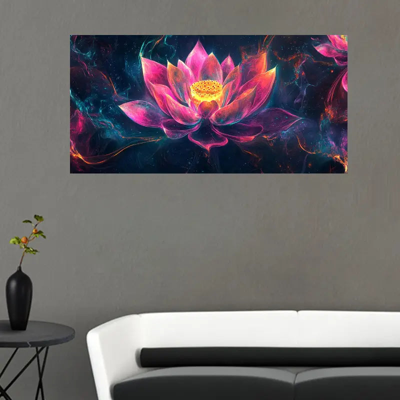 Large Lotus Flower Wall Art wall canvas office home room framed 120x60cm