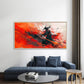 Ronin Samurai Warrior Mountain Wall Art Canvas Office Home Room Framed 80x45cm