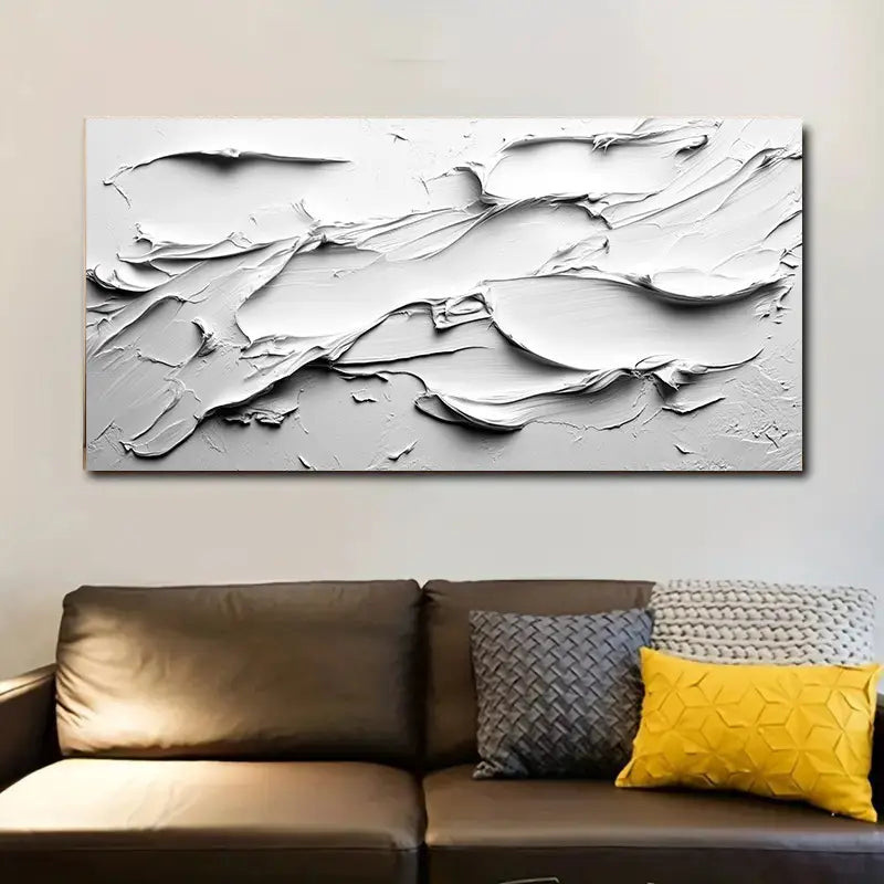 Modern Abstract White Chalk Wall Art wall canvas office home room framed 120x60cm