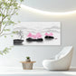 Serene Pink Blossom Landscape Wall Art Canvas Office Home Room Framed 120x60cm