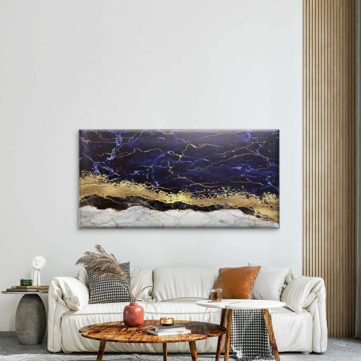 Abstract Golden Black White Wall Art Canvas Office Home Room Framed 120x60cm