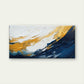 Ocean Waves Of Gold Wall Art Canvas Office Home Room Framed 80x45cm