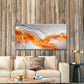 Dynamic Orange Flowing Waves Wall Art Canvas Office Home Room Framed 120x60cm