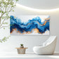 Azure Ocean Gold Shimmer Wall Art Canvas Office Home Room Framed 120x60cm