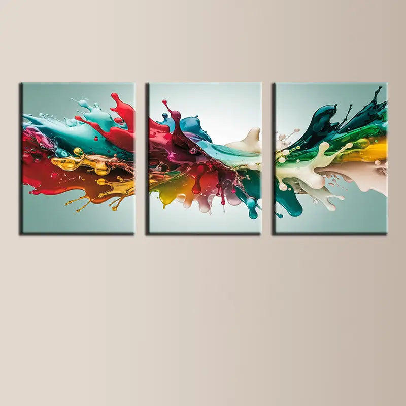 3pcs Vibrant Dynamic Oil Painting Classic Design Metal Print Ready to Hang Art