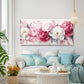 Pink And White Peony Flowers Wall Art Canvas Office Home Room Framed 80x45cm