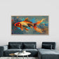Vibrant Goldfish Abstract Wall Art Canvas Office Home Room Framed 120x60cm