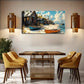 Rustic Beach House & Boat Wall Art Canvas Office Home Room Framed 120x60cm