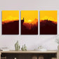3pcs Men & Sunset Mountains Vibrant Sky Metal Print Ready to Hang Art