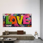 Graffiti Modern Street Art Wall Art Canvas Office Home Room Framed 120x60cm