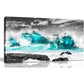 Beach Coastal White Clouds Black Stones Wall Art canvas office home room framed 120x60cm