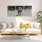 3pcs Running Wolf in Snow Black & White Metal Print Ready to Hang Art