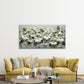 White Floral Arrangement Wall Art Canvas Office Home Room Framed 80x45cm