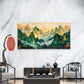 Infinite Jade Mountain Range Wall Art Canvas Office Home Room Framed 80x45cm