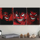 3pcs Red-faced Monster Metal Print Ready to Hang Art