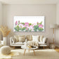 Blushing Lotus Pond Border Wall Art Canvas Office Home Room Framed 120x60cm