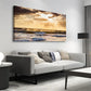 Sunset Ocean Glow Sea Scene Wall Art canvas office home room framed 120x60cm