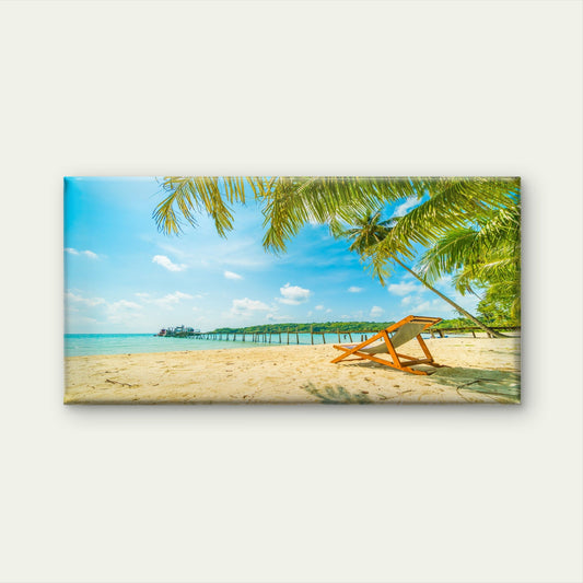 Koh Kood Thailand Beach Palm Wall Art Canvas Office Home Room Framed 80x45cm