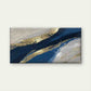 Abstract Blue & Golden Wall Art Canvas Office Home Room Framed 80x45cm
