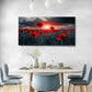 Red Field Poppies Sunset Wall Art canvas office home room framed 120x60cm