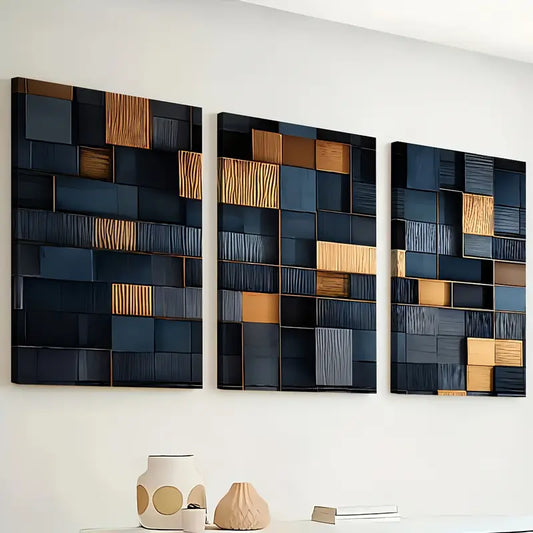 3pcs Modern Fashion Abstract Irregular Graphics Wall Art Set Canvas Framed 40x60cm - High Quality Print 100% Australian Made Wall Canvas Ready to Hang