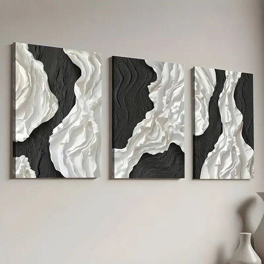 3pcs Modern Abstract Geometric Light Luxury Art Wall Art Set Canvas Framed 40x60cm - High Quality Print 100% Australian Made Wall Canvas Ready to Hang