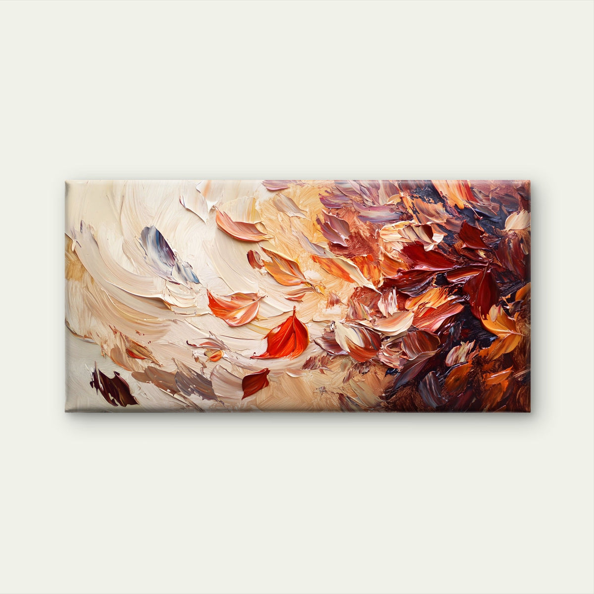 Autumn Falling Leaves Wall Art Canvas Office Home Room Framed 120x60cm