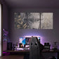 3pcs Wolf A close-up of the face and eyes Painting Metal Print Ready to Hang Art