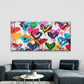 Colorful Graffiti Hearts Wall Art Canvas Office Home Room Framed 120x60cm