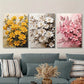 3pcs Yellow, White, Pink Blooming Branches Metal Print Ready to Hang Art