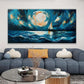 Coastal Beach Starry Nights Wall Art canvas office home room framed 120x60cm