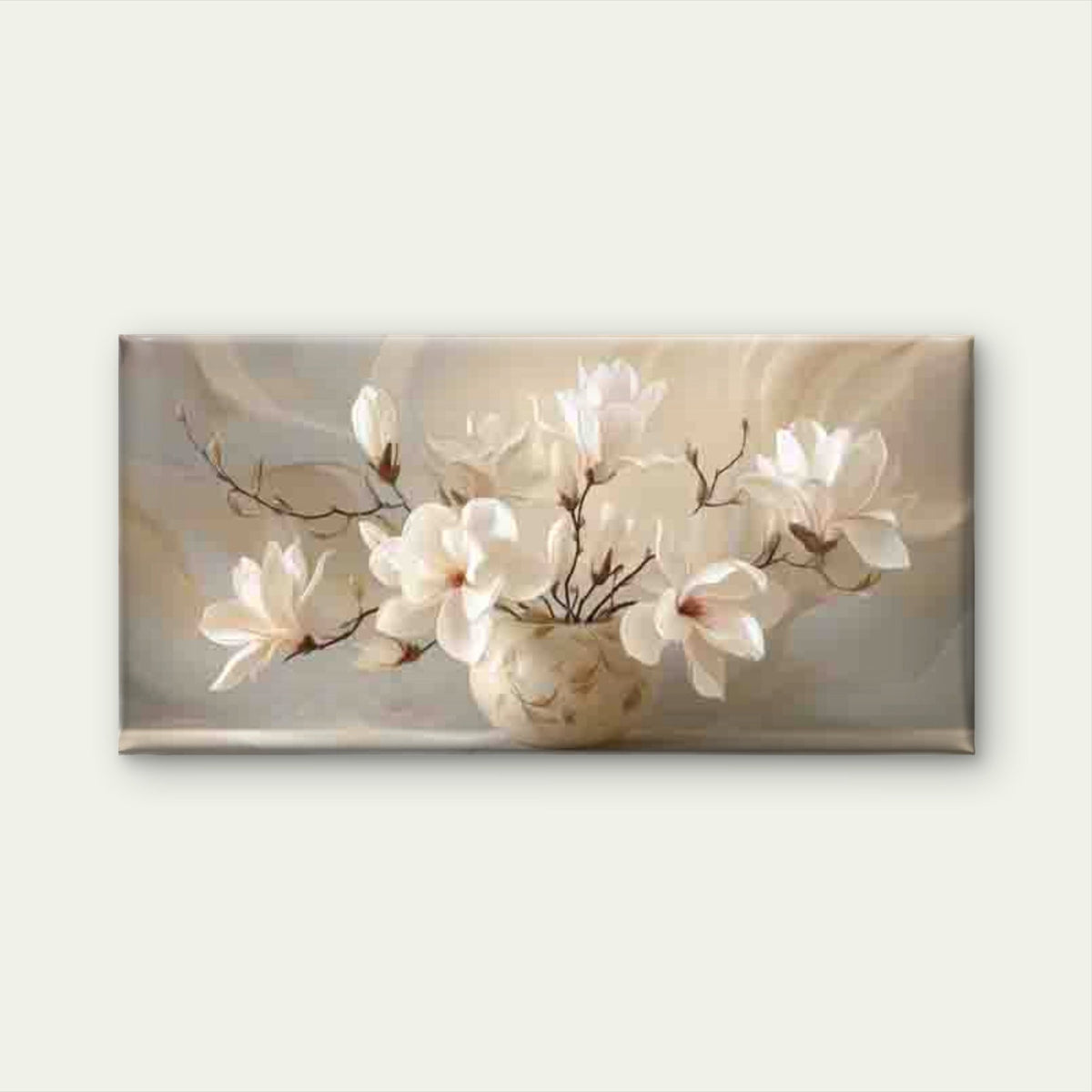Elegant Bouquet Luxurious Vase Wall Art Canvas Office Home Room Framed 80x45cm