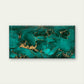 Green Gold Pattern Background Wall Art Canvas Office Home Room Framed 80x45cm