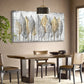Abstract Golden Silvery Leaf Vintage Wall Art canvas office home room framed 120x60cm