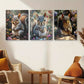 3pcs Gray Squirrel Vibrant Floral & Butterfly Nature Scenes Metal Print Ready to Hang Art