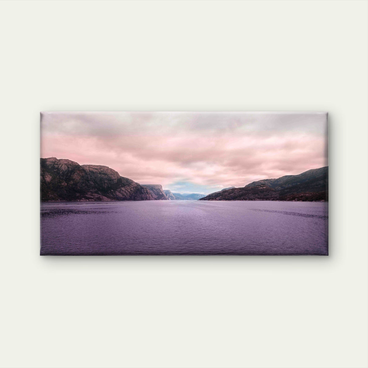 Sea Surrounded By High Rocks Wall Art Canvas Office Home Room Framed 120x60cm