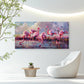 Pink Flamingos In Water Wall Art Canvas Office Home Room Framed 120x60cm
