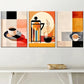 3pcs Modern Fashion Abstract Geometry Coffee Art Wall Art Set Canvas Framed 40x60cm - High Quality Print 100% Australian Made Wall Canvas Ready to Hang