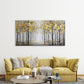 Golden Trees in a Misty Forest Wall Art Canvas Office Home Room Framed 80x45cm