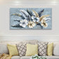 Tropical Botanical White and Yellow Floral Wall Art canvas office home room framed 120x60cm