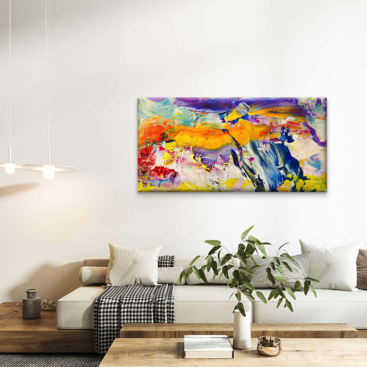 Abstract Harmony In Motion Wall Art Canvas Office Home Room Framed 120x60cm