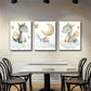 3pcs Dreamy Dragons with Soft Golden Stars and Moon Metal Print Ready to Hang Art