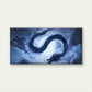 Mystical Blue Dragon Flying Wall Art Canvas Office Home Room Framed 80x45cm