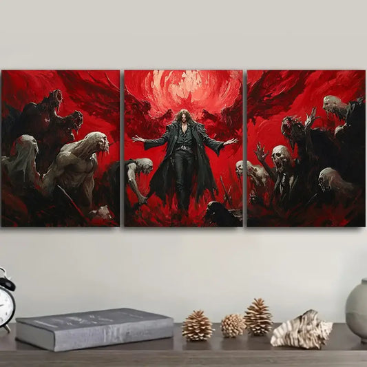 3pcs Castlevania Game Theme Metal Print Ready to Hang Art